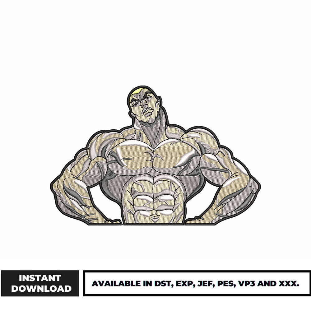 Jack Hanma embroidery design