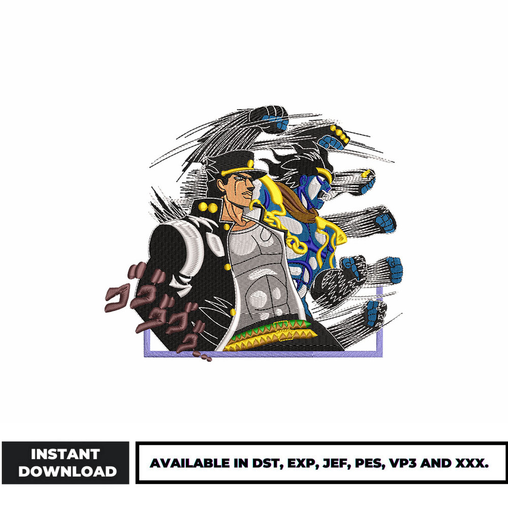 Kujo Jotaro embroidery design
