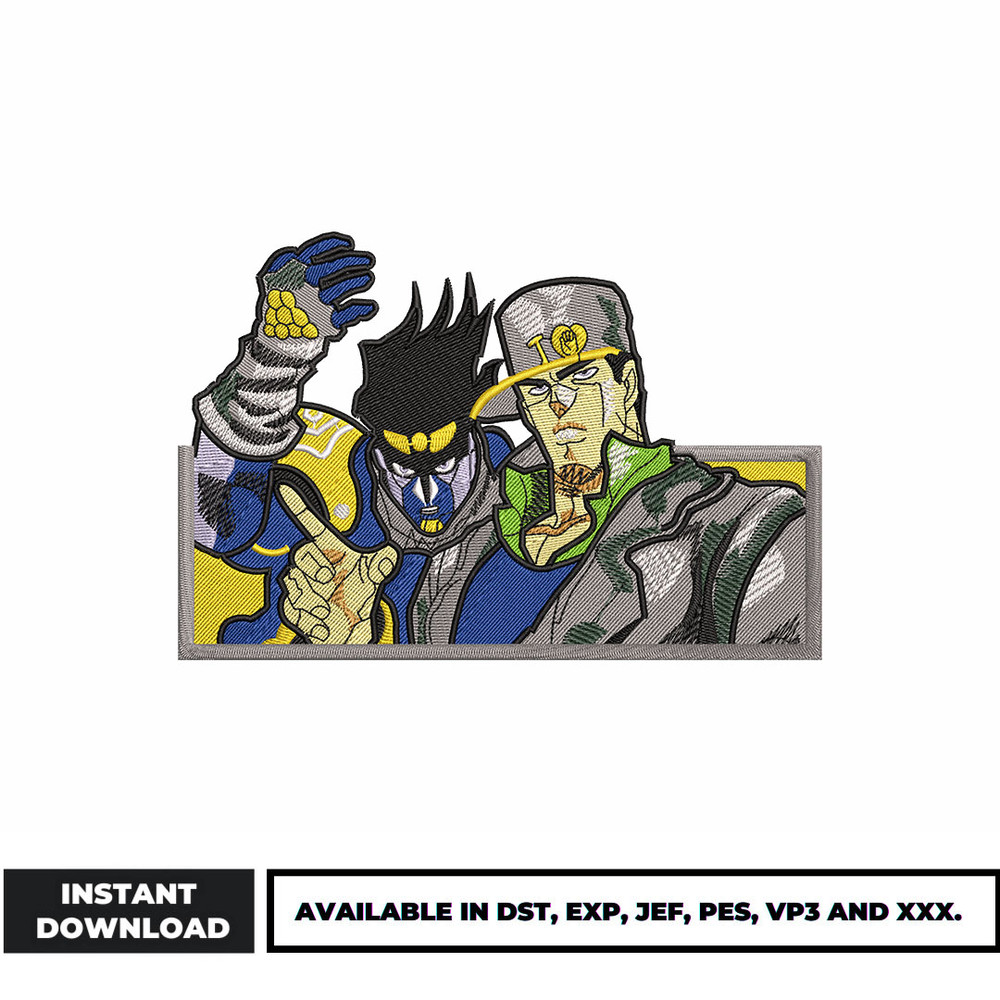 Jotaro Kujo embroidery design