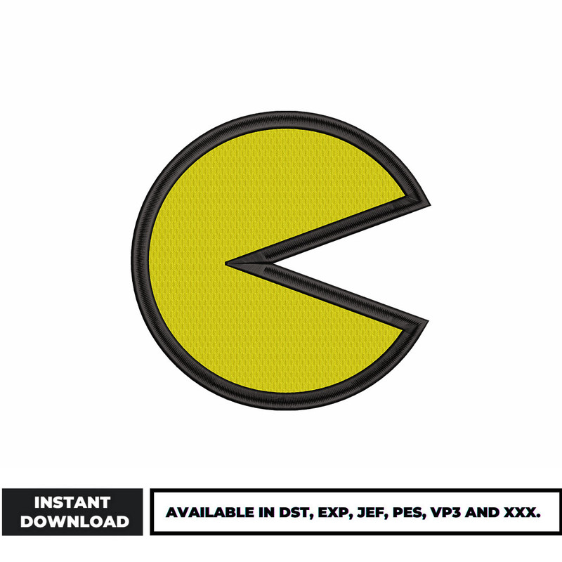 Pac man embroidery design