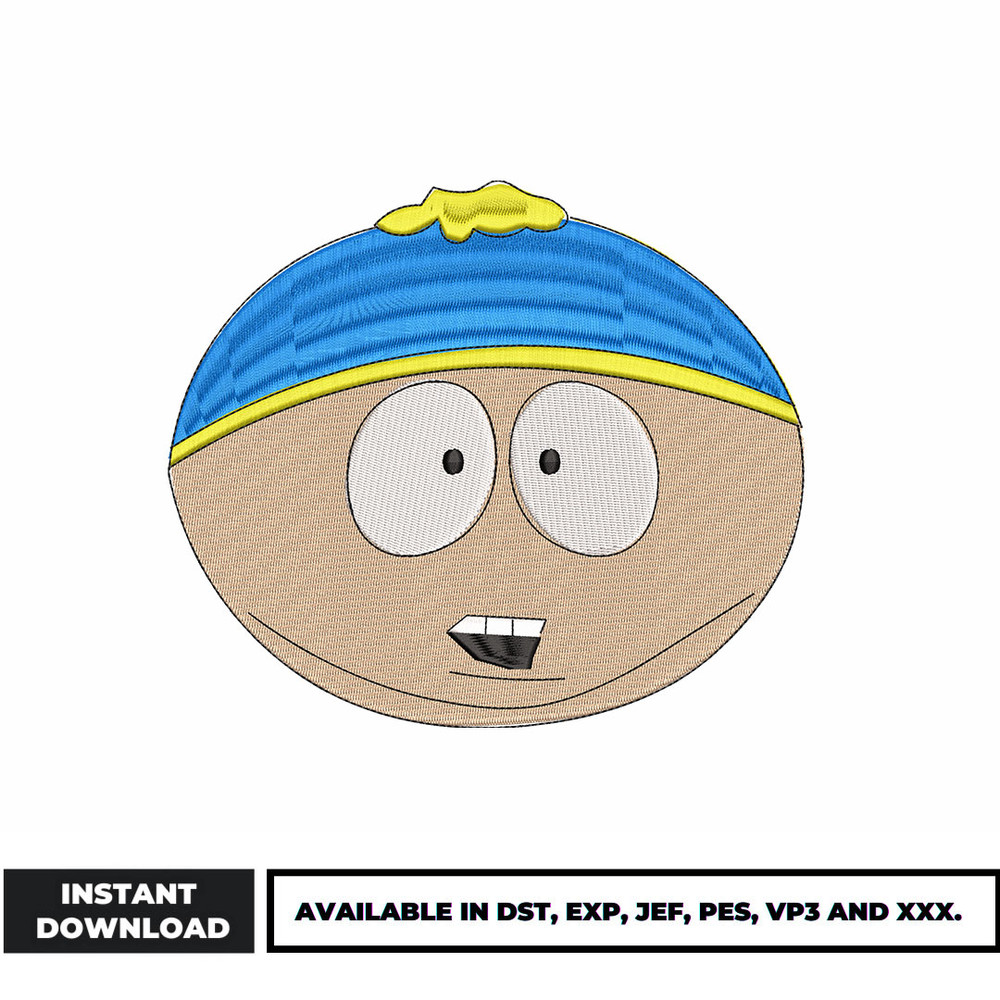 South Park face embroidery design