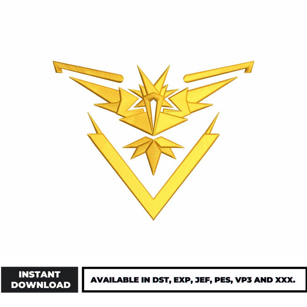 Zapdos logo embroidery design