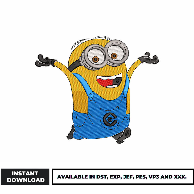 Minion Dave embroidery design