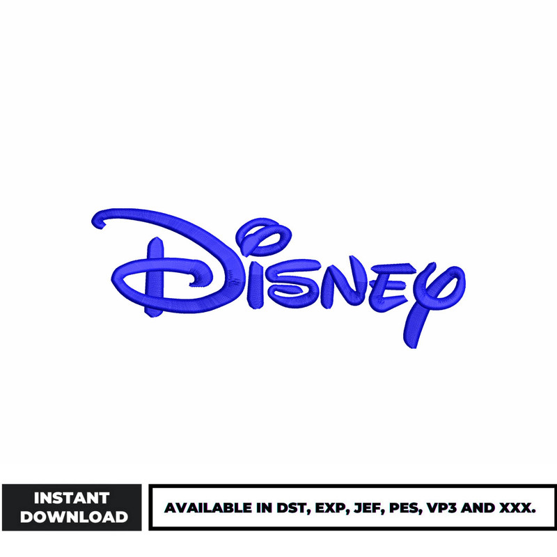 Disney blue logo embroidery design