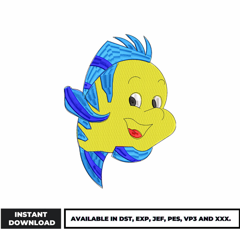 Flounder embroidery design