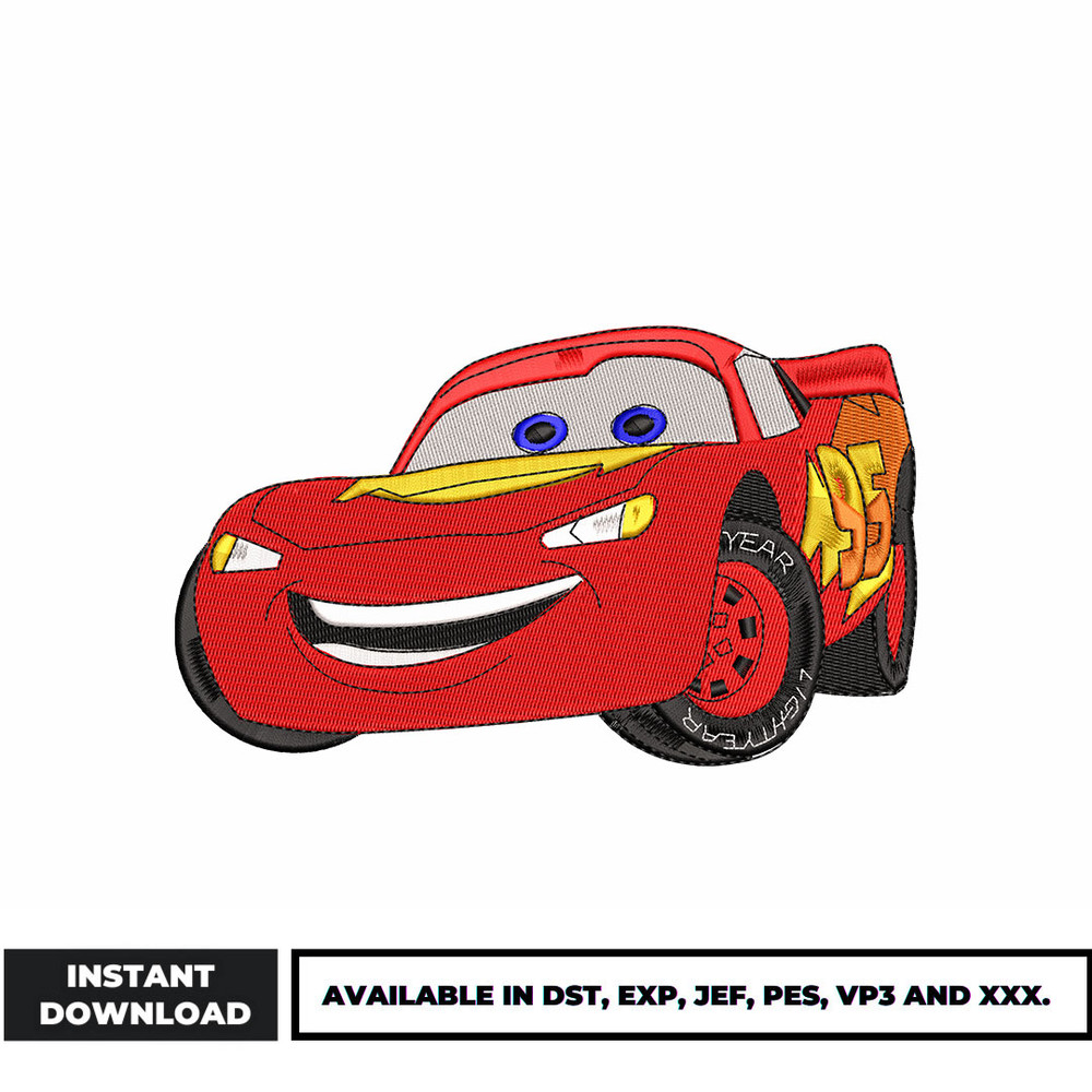 Disney car Mcqueen embroidery design