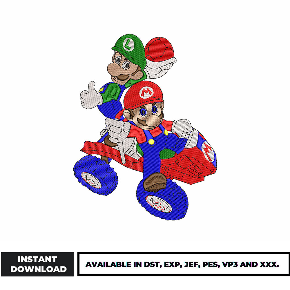 Mario brother embroidery design