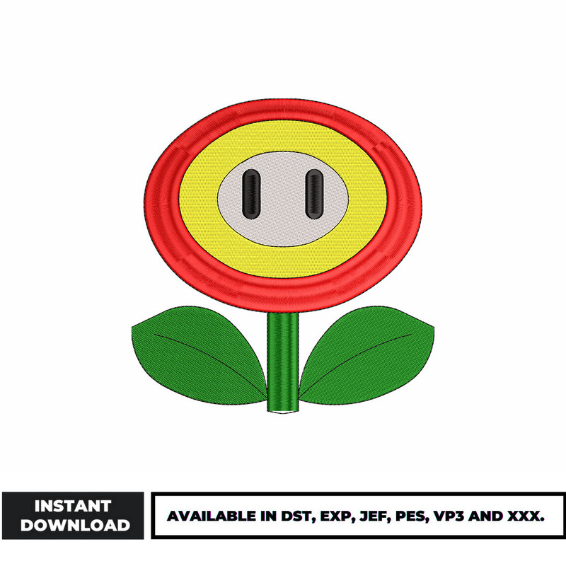 Fire Flower embroidery design