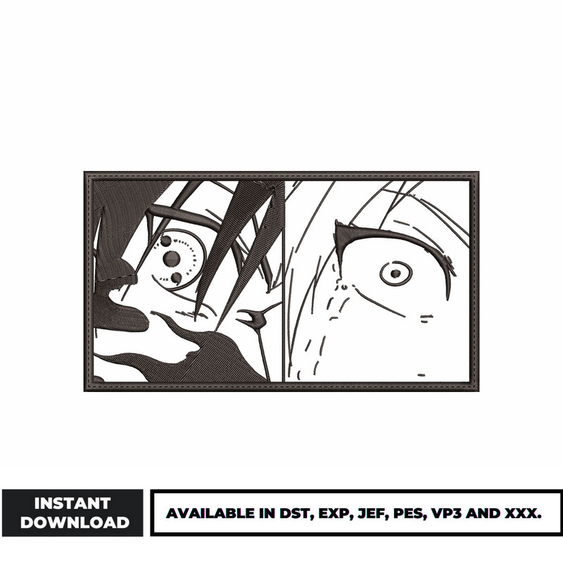 Sasuke eyes embroidery design