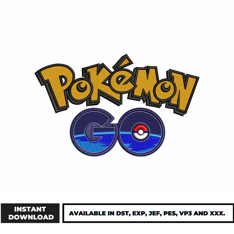 Pokemon go embroidery design