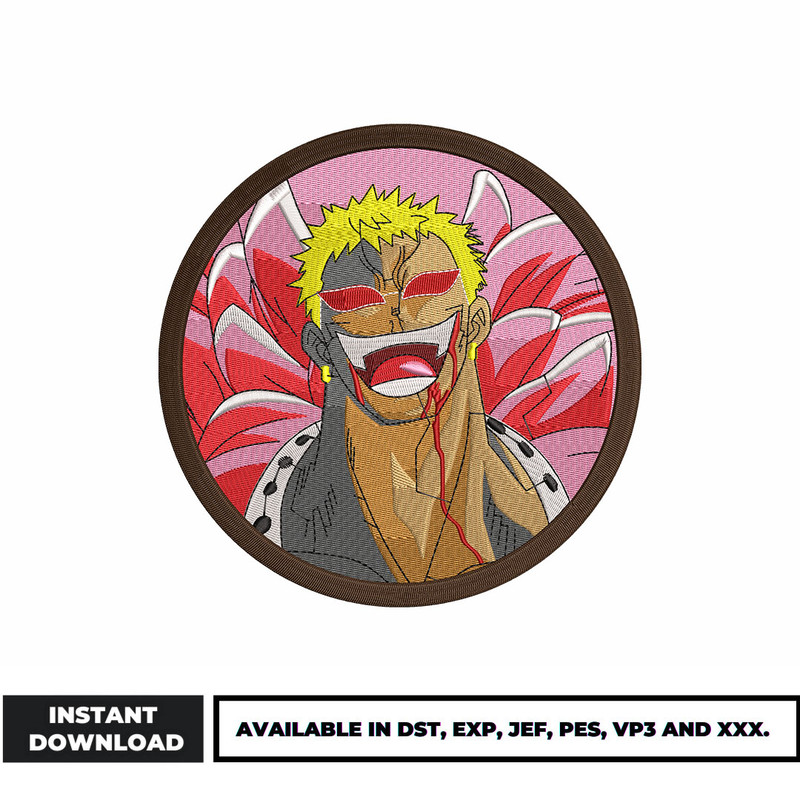 Doflamingo circle embroidery design