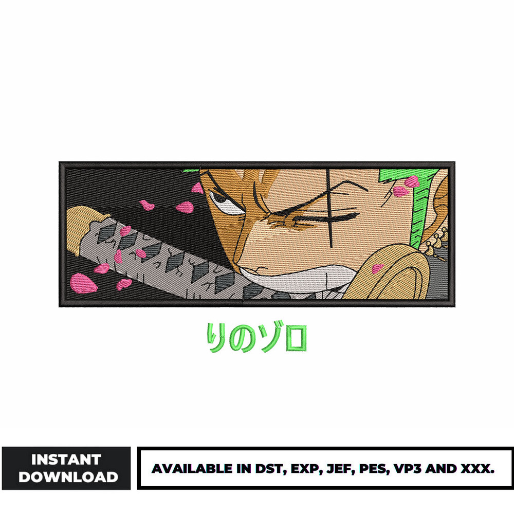Zoro eyes embroidery design