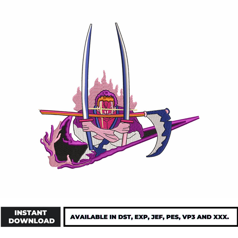 Zoro Swoosh embroidery design