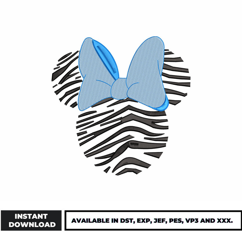 Minnie mouse head embroidery design