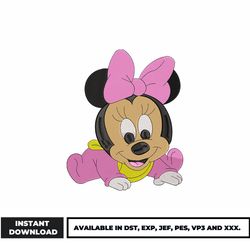 minnie mouse baby embroidery design, mickey embroidery, anime embroidery, embroidery file, instant download