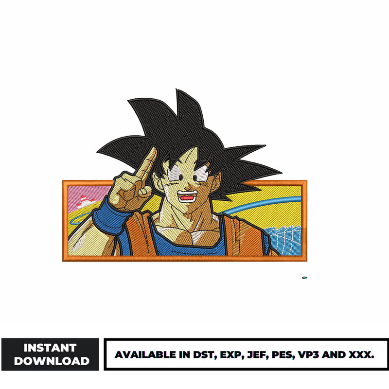 Goku box embroidery design