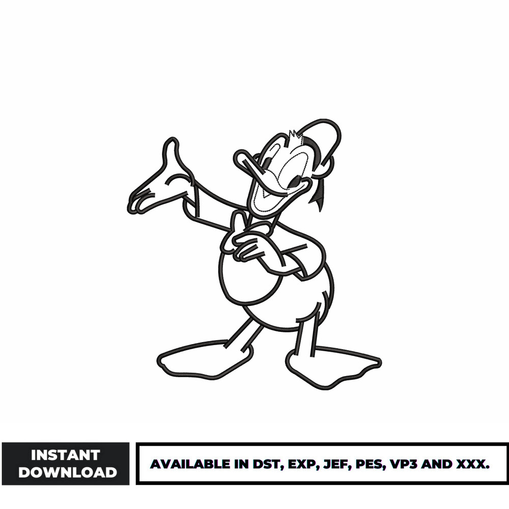 Donald Duck embroidery design