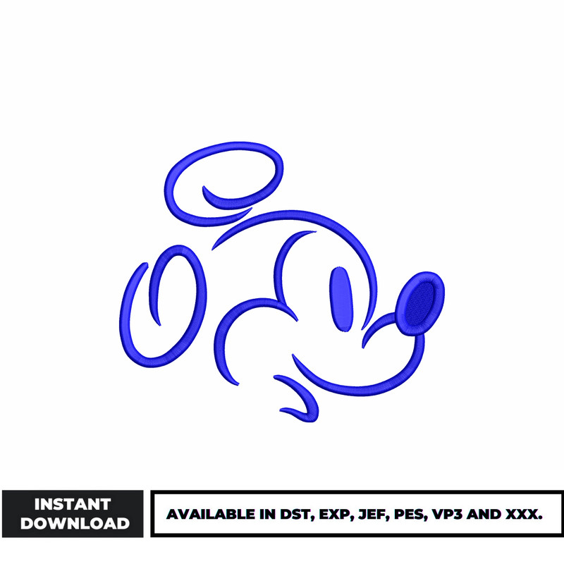 Mickey mouse head embroidery design