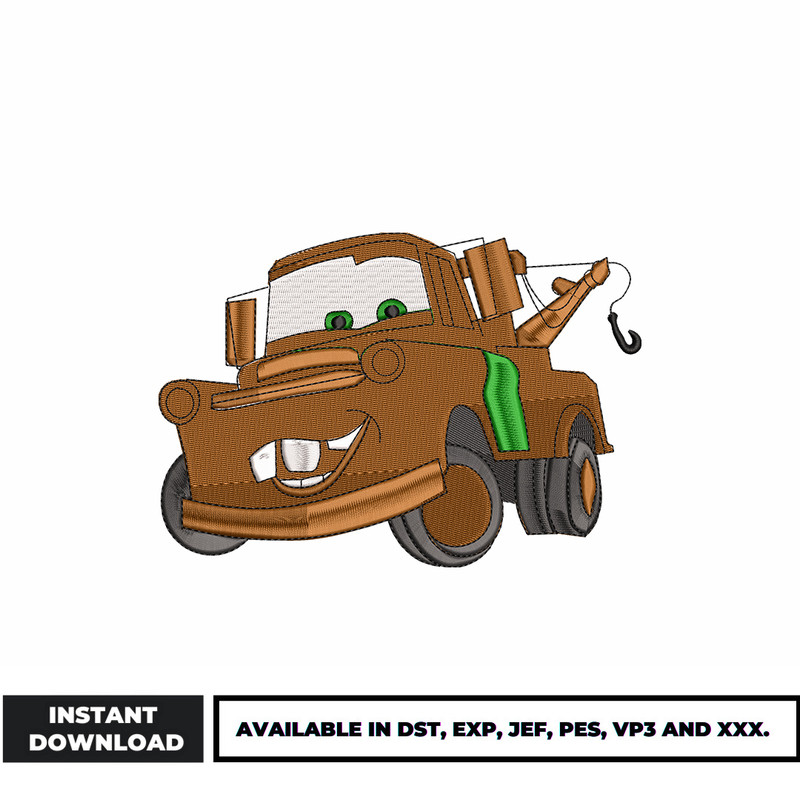 Tow Mater embroidery design