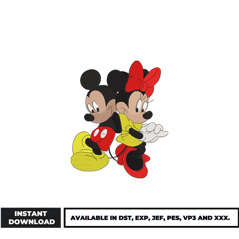 Mickey eand Minnie embroidery design