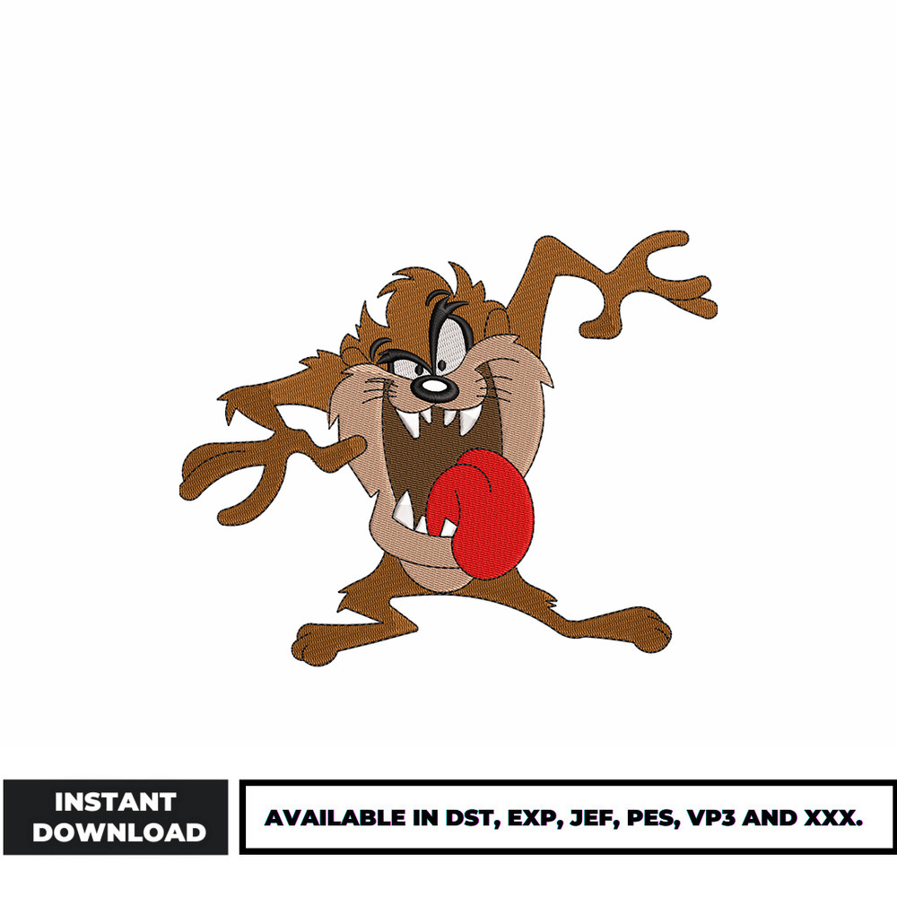 Tasmanian Devil embroidery design