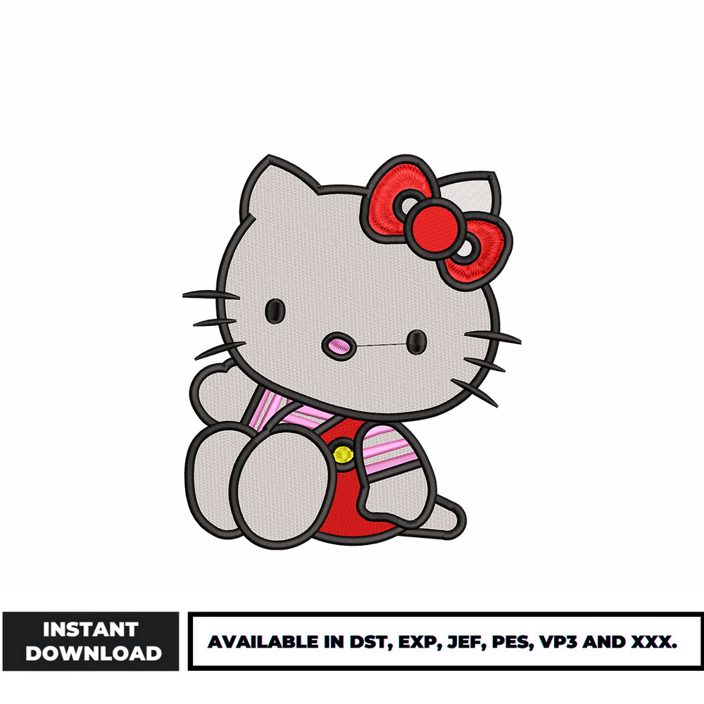 Hello kitty embroidery design