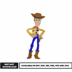 woody cowboy embroidery design, toy story disney embroidery, cartoon embroidery, embroidery file, instant download.