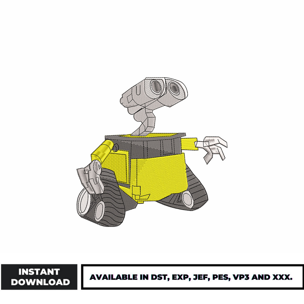 WALL-E embroidery design