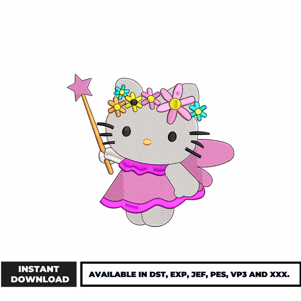 Hello Kitty princess embroidery design