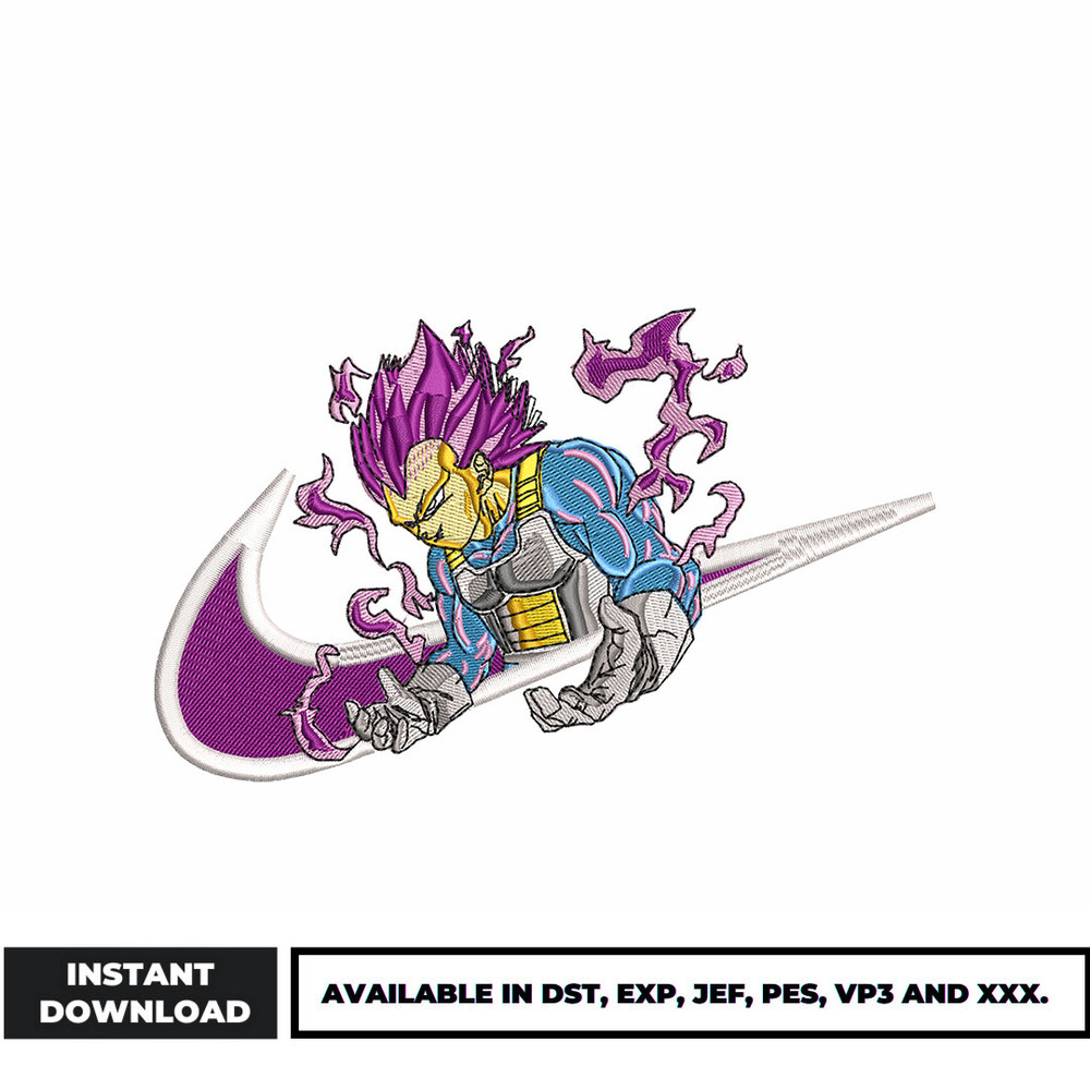 Vegeta ego x nike embroidery design