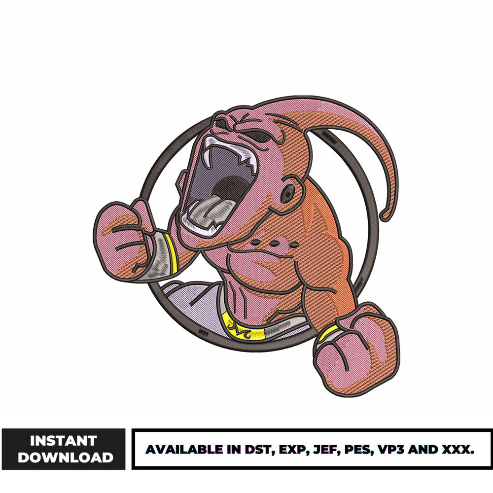 Buu circle embroidery design