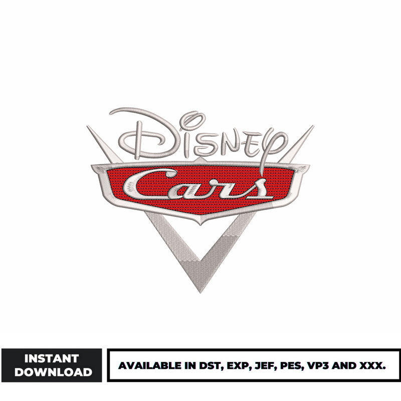 Disney car logo embroidery design