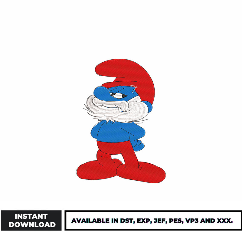 Papa Smurf embroidery design