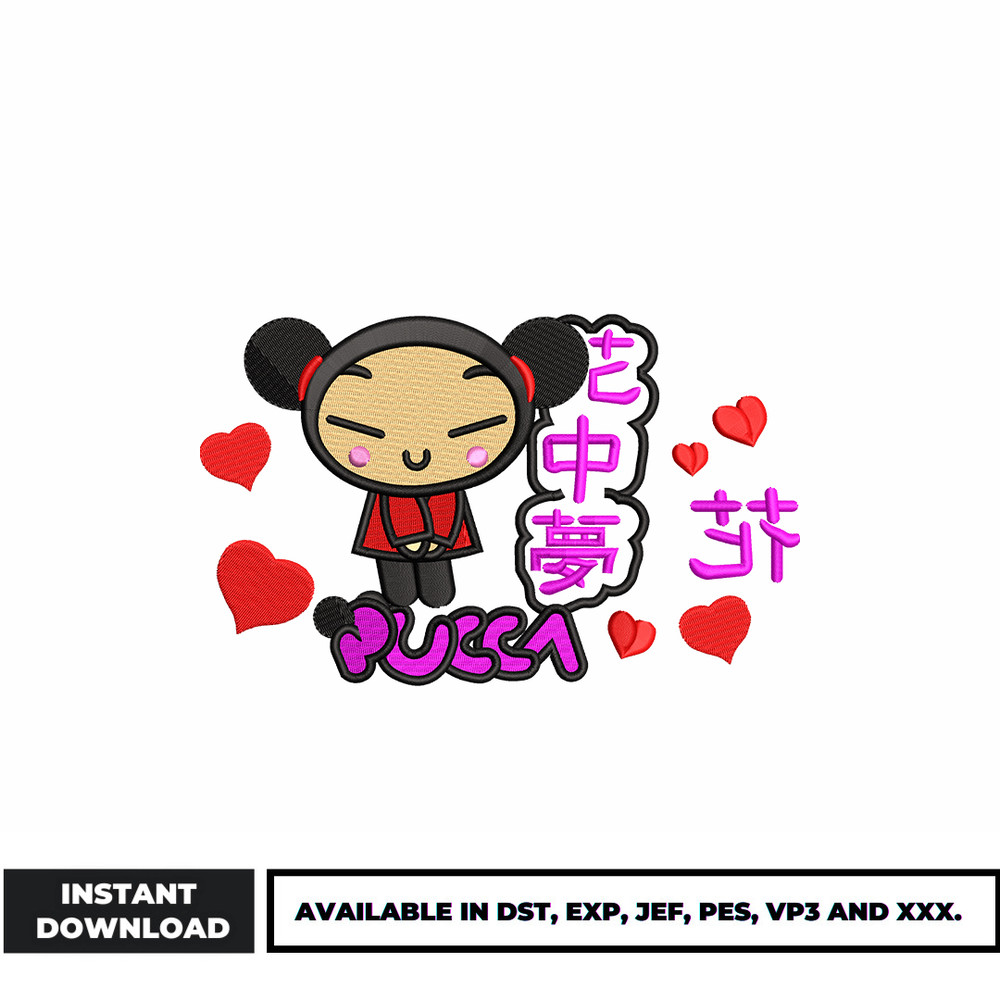 Pucca embroidery design