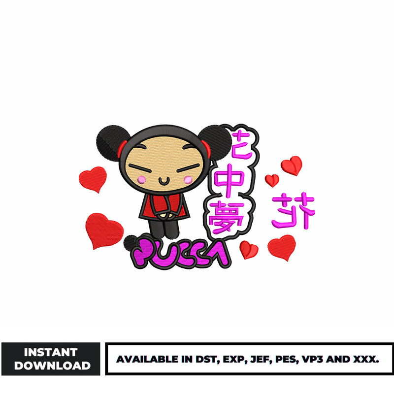 Pucca embroidery design