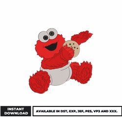 elmo embroidery design, muppet embroidery, cartoon embroidery, logo shirt, embroidery file, instant download