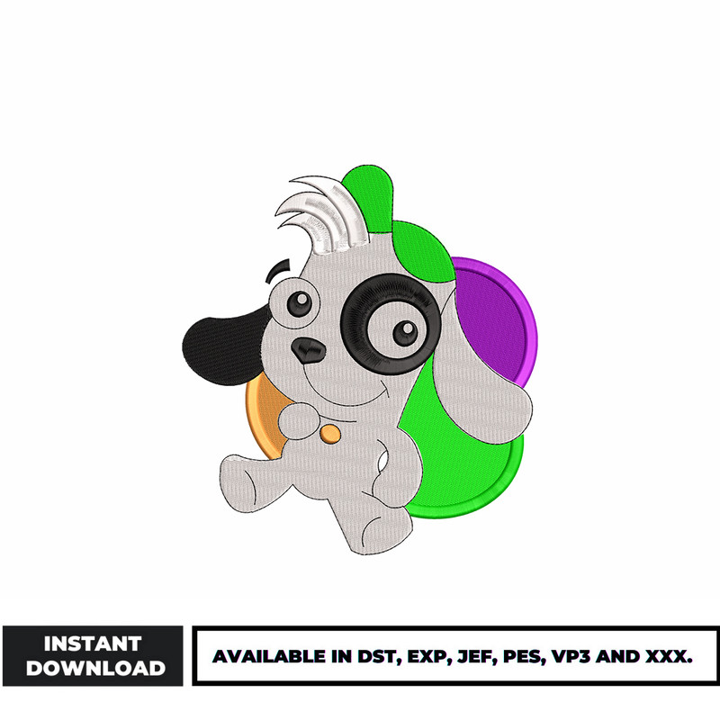 Doki dog embroidery design