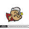 Popeye face embroidery design