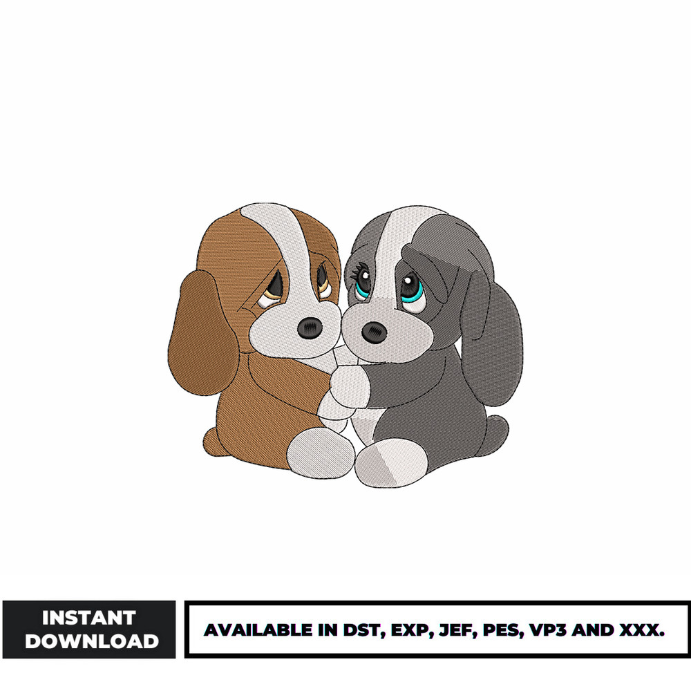 Puppies in Love mbroidery design