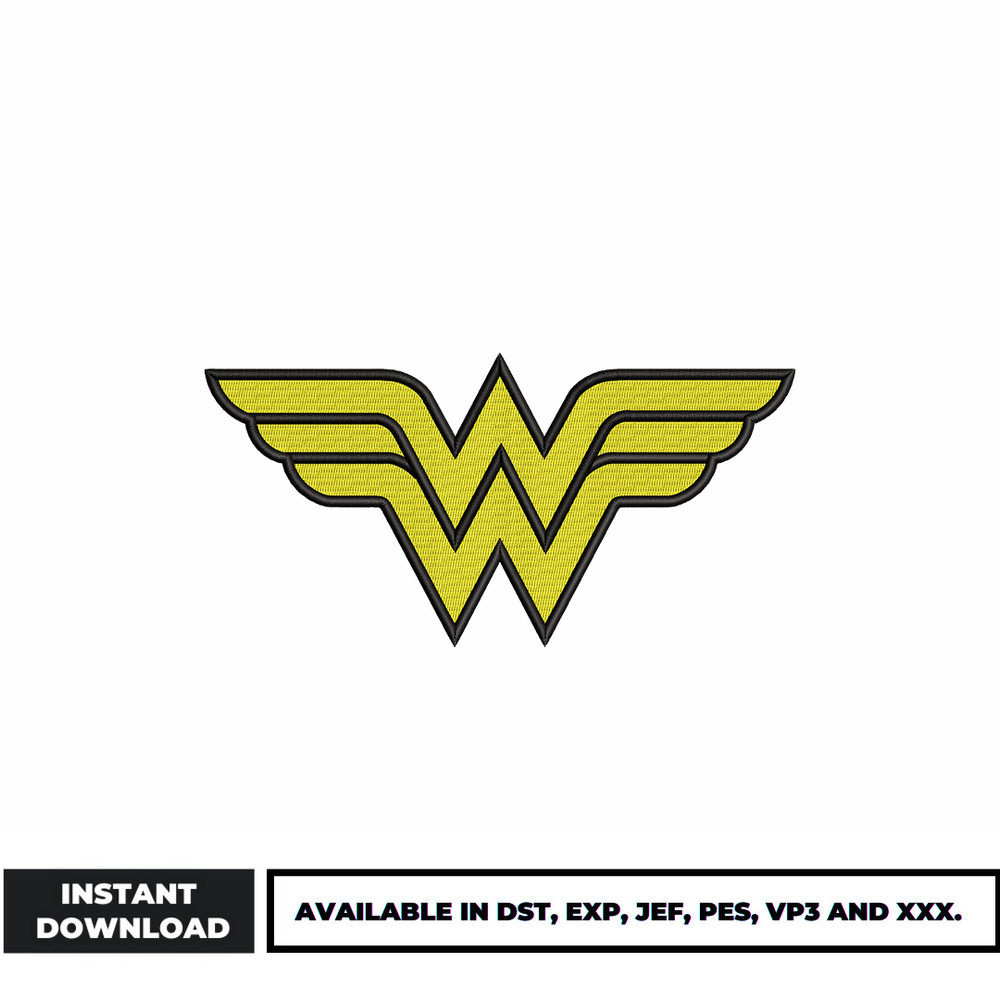 Wonder Woman logo embroidery design