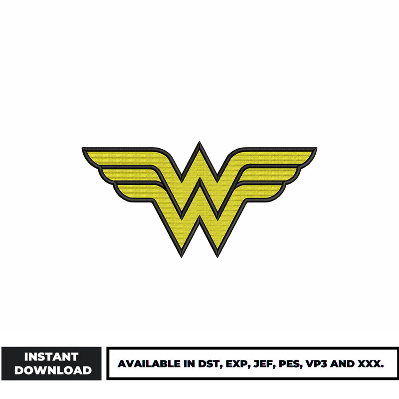 Wonder Woman logo embroidery design