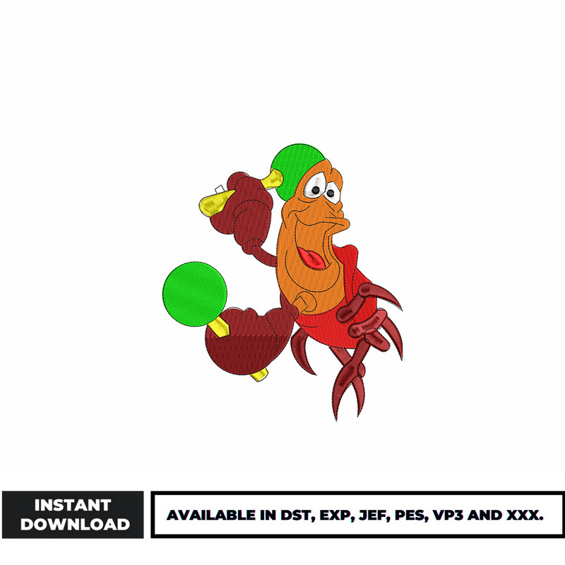 Sebastian cartoon embroidery design