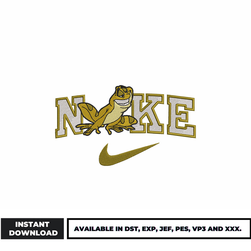 The Frog disney Nike embroidery design
