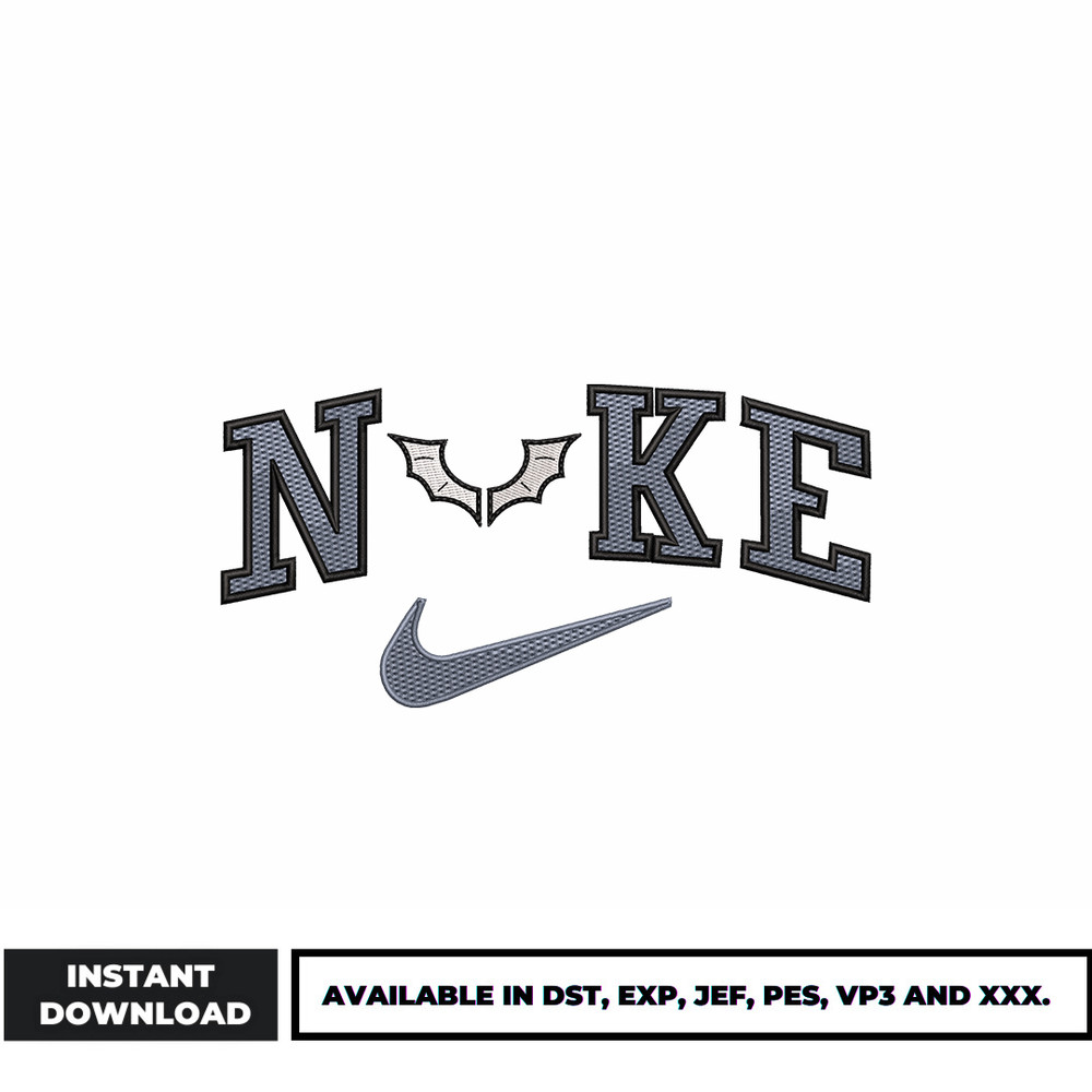 Logo nike bat embroidery design