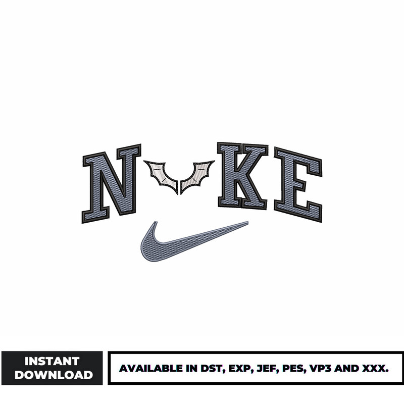 Logo nike bat embroidery design