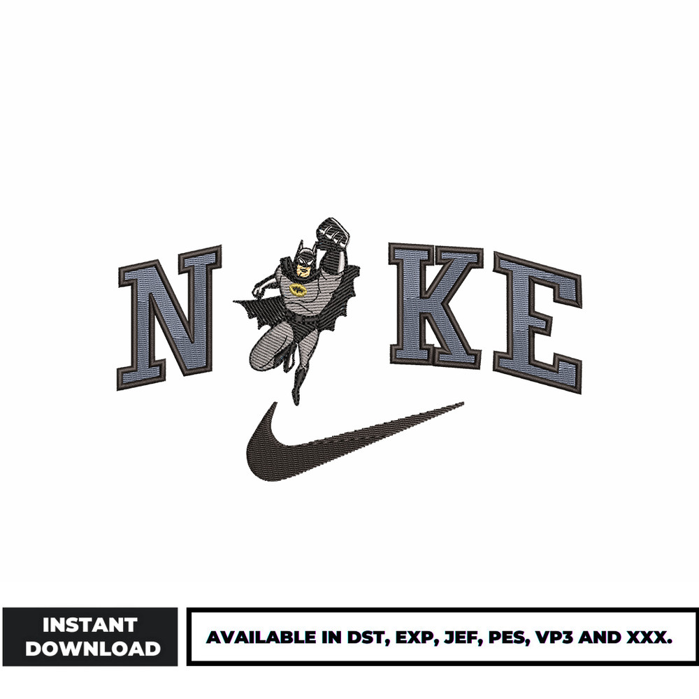 Nike Batman embroidery design