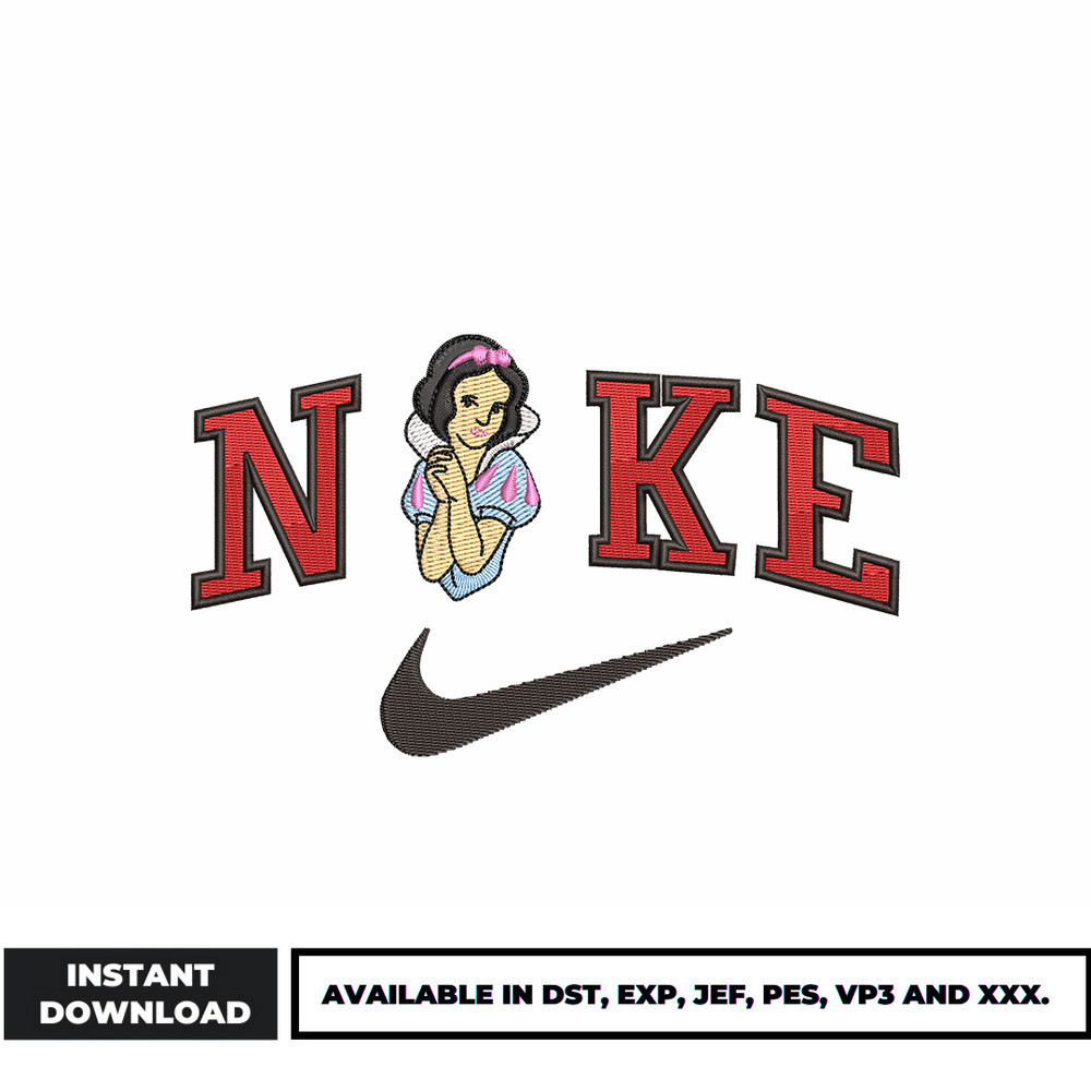 Nike snow white embroidery design
