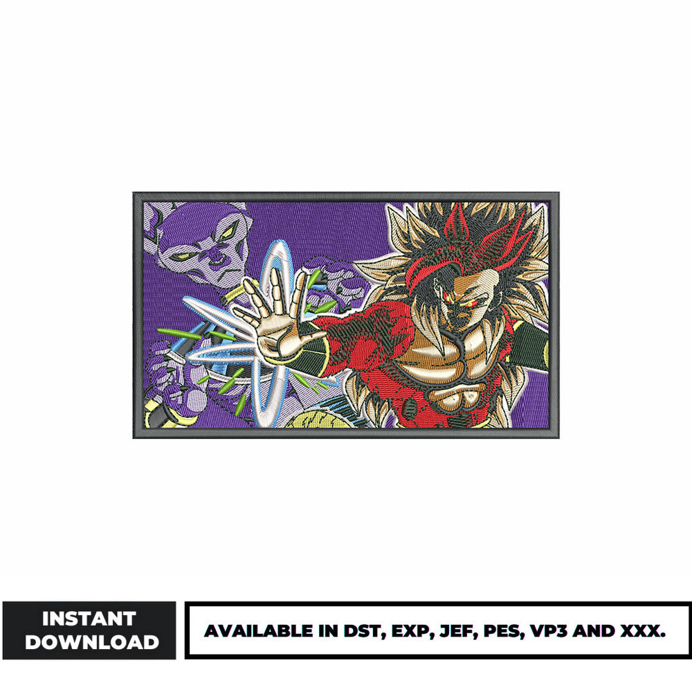 Goku ssj 4 box embroidery design