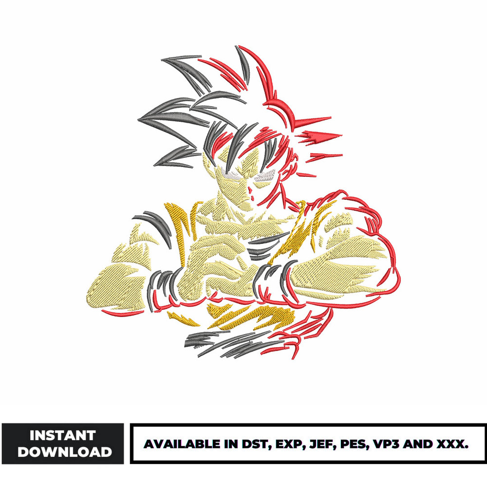 Goku design embroidery design