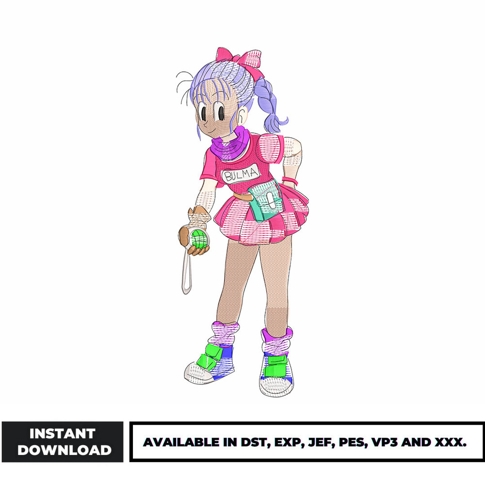 Bulma embroidery design